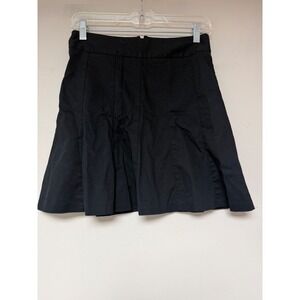 Banana Republic Petite Black Pleated A Line Skirt Size 2